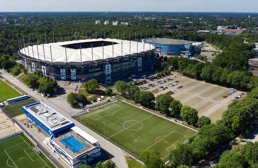 Fußballtempel: Am Sonntag wird das Volksparkstadion wieder prall gefüllt sein.