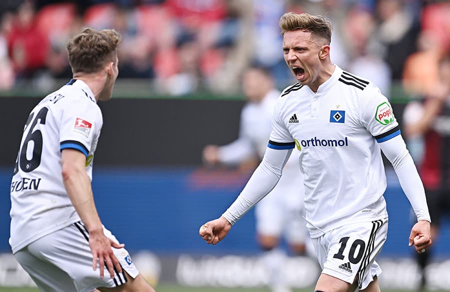Sorgten in Ingolstadt für den Dosenöffner: Anssi Suhonen und HSV-Topscorer Sonny Kittel (neun Tore, 16 Assists). 
