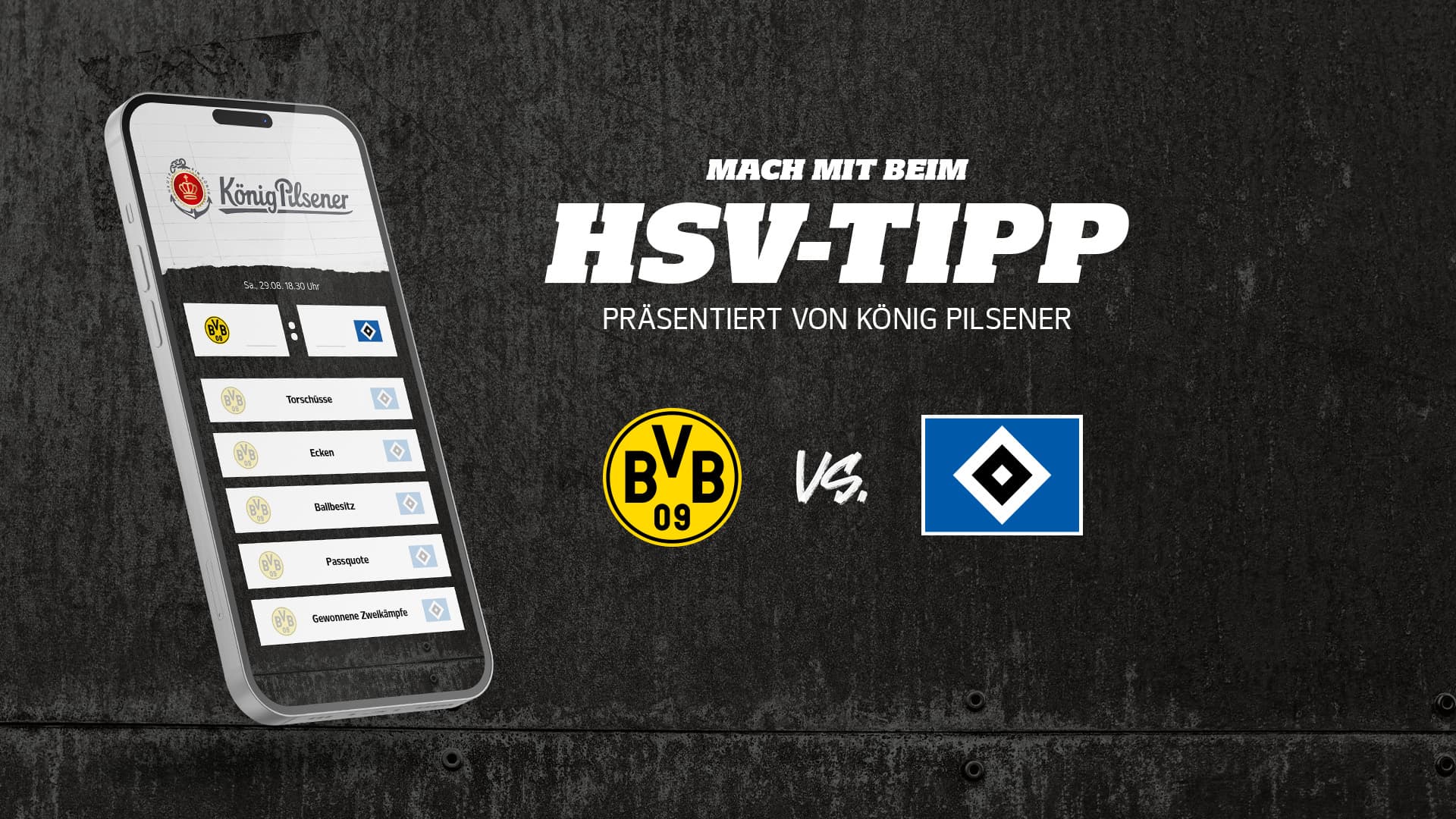 Grafik zum HSV-Tippspiel mit König Pilsener.