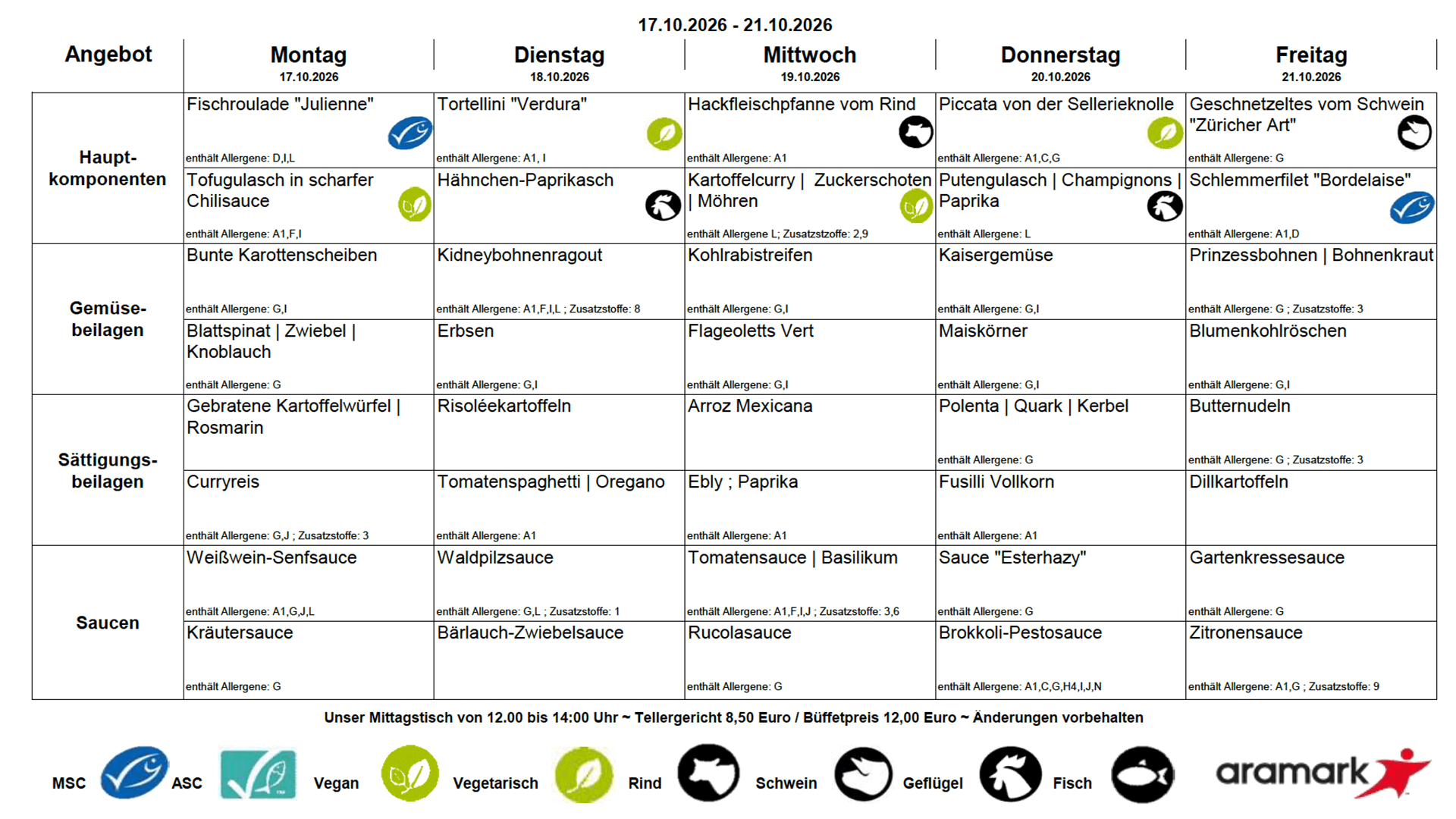 Menüplan von der Raute