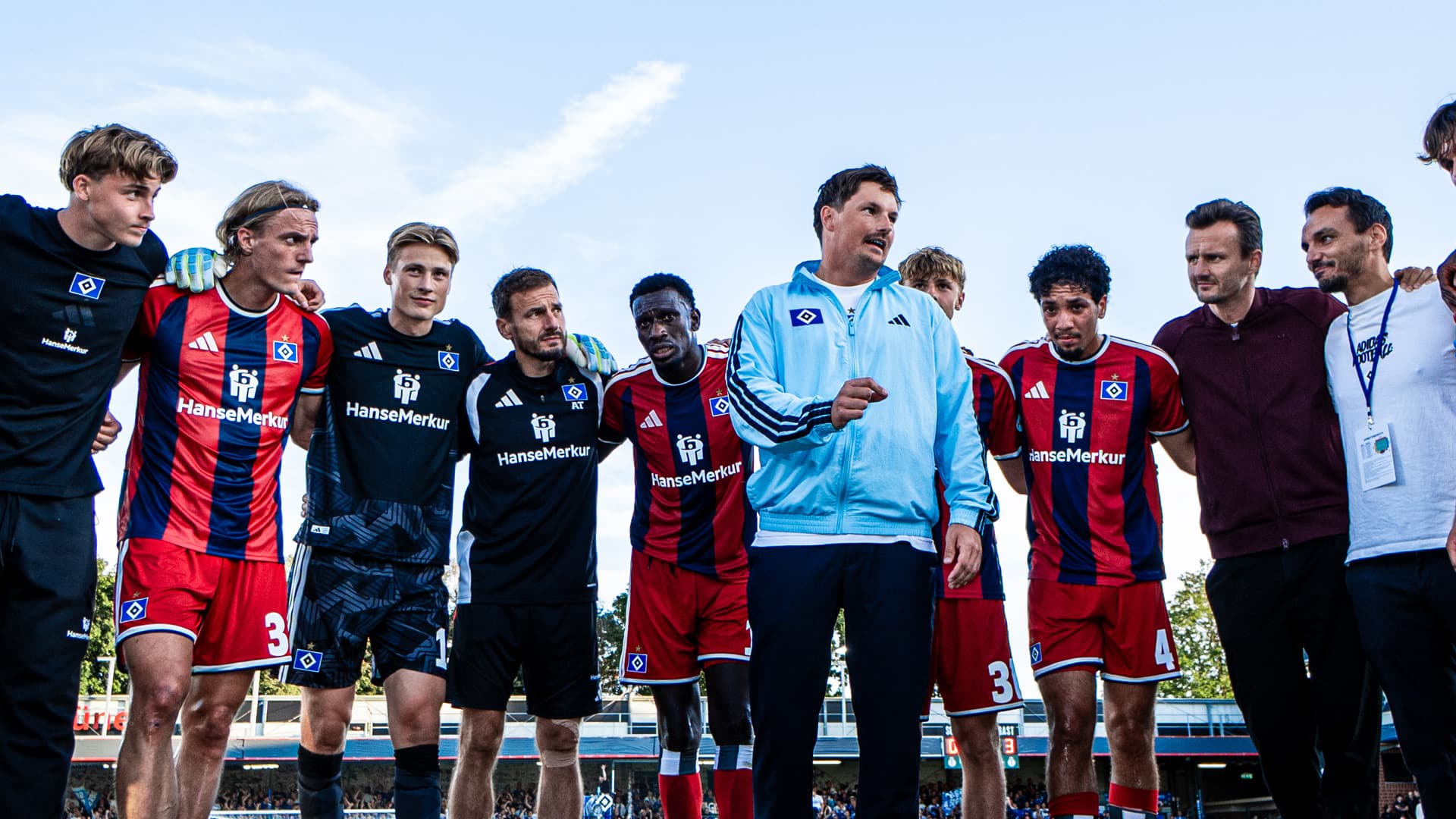 Teamkreis nach dem Spiel in Verl