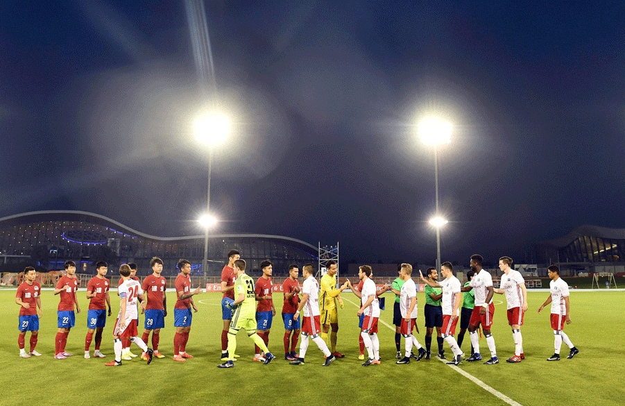 The friendly kicked off at 6.PM local time and was played at the Nad Al Sheba Sports Complex.