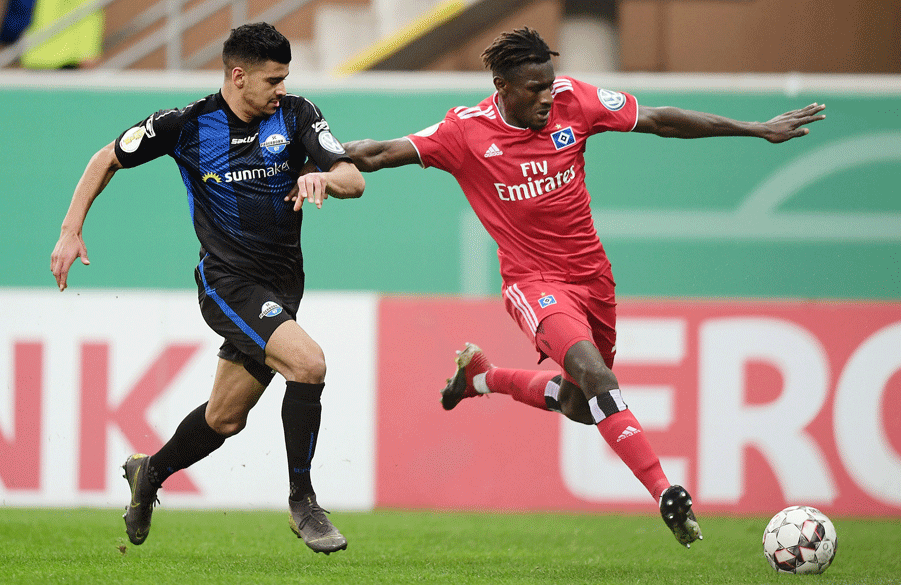 Many of HSV’s first-half attacks went through Bakery Jatta and the left hand side, but the final pass or finish was often missing.