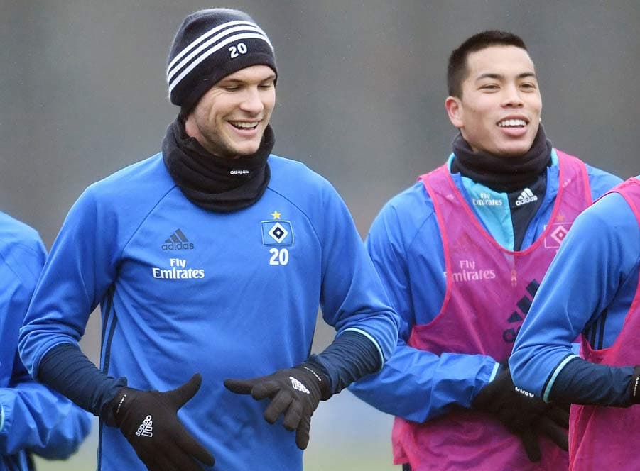 Albin Ekdal und Bobby Wood im Lauftraining.