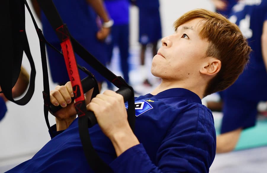 Focused and working hard: Tatsuya Ito & Co. started the training camp with a gym session. “Full steam ahead”