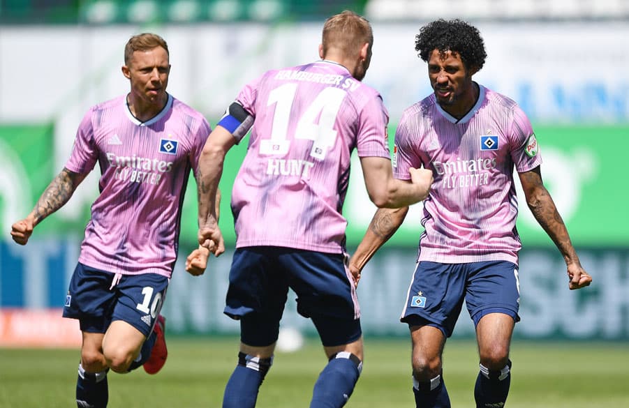 Lange Zeit sah der HSV beim Re-Start der Liga wie der sichere Sieger aus, doch am Ende konnten Kittel, Hunt und Dudziak trotz ansprechender Leistung aufgrund des späten Fürther Gegentreffers zum 2:2 nicht jubeln.