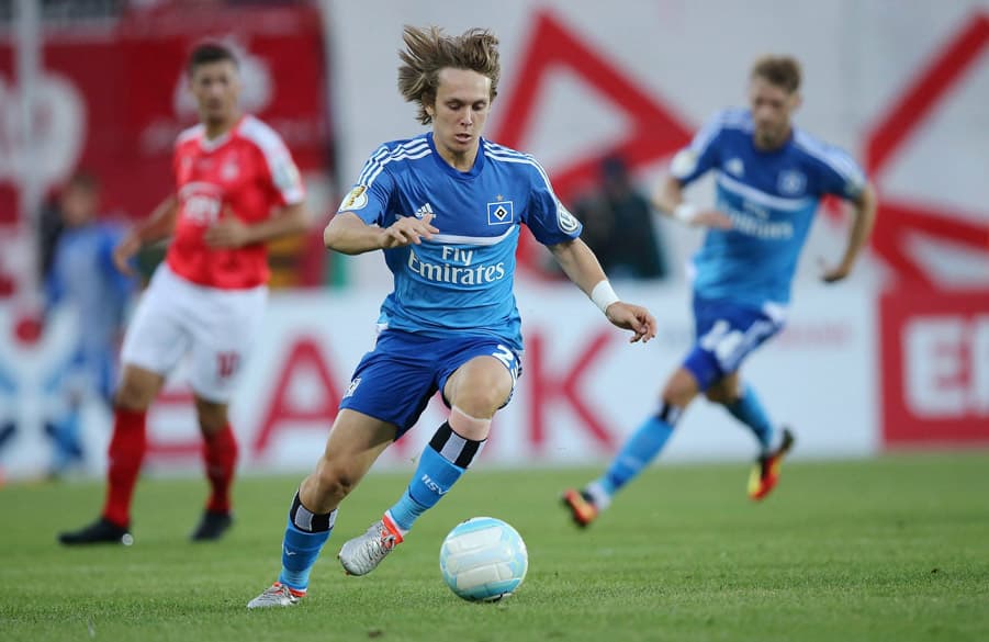 Match winner Alen Halilovic on the ball in Zwickau.