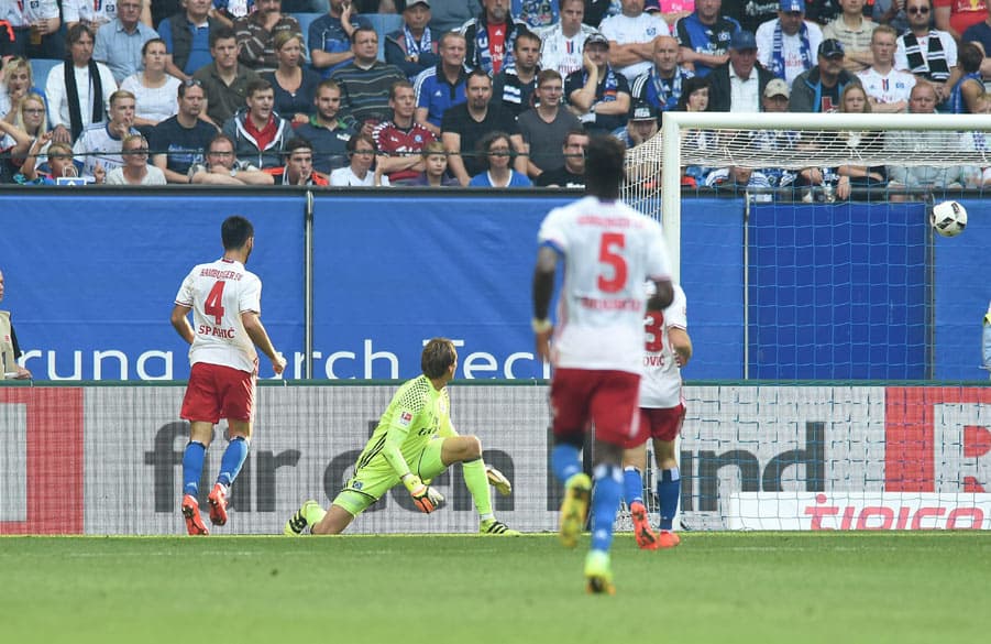 Adler had to reach behind him four times.