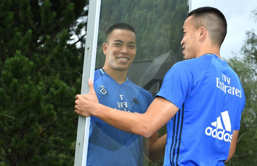 Wood: Man in the mirror.