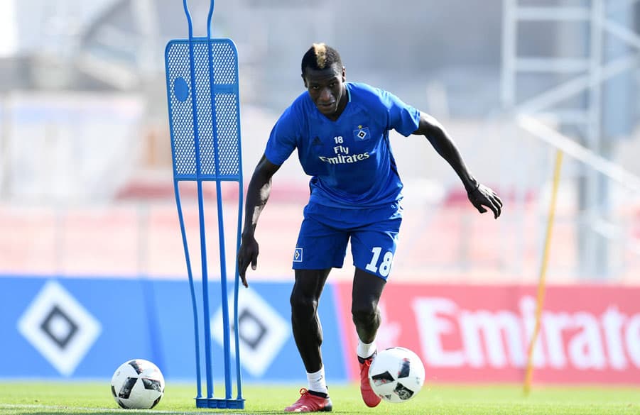 Jatta on the ball in training.