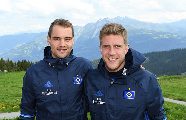 Pierre-Michel Lasogga and Sven Schipplock at training camp in Graubünden (Austria).