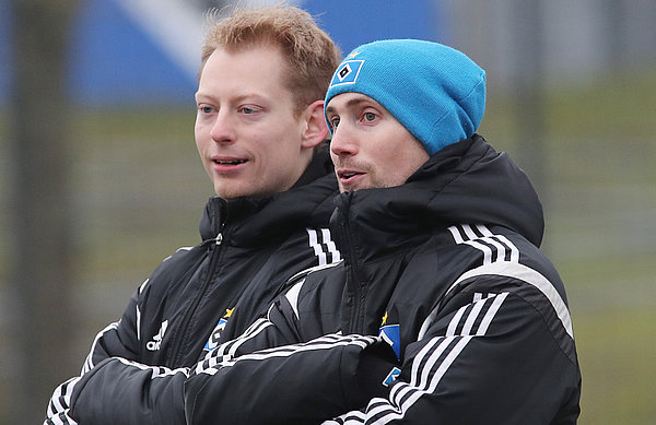 U15-Coach Florian Wolff (r.) und sein Co-Trainer Steffen Weiß.