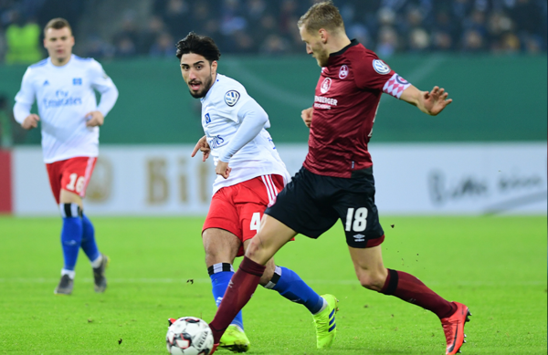 Goalscorer Berkay Özcan during the last DFB Pokal meeting with 1.FC Nürnberg Goalscorer Berkay Özcan during the last DFB Pokal meeting with 1.FC Nürnberg