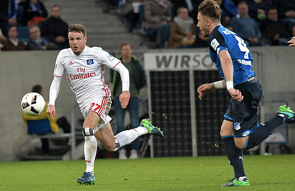 Nicolai Müller traf im Hinspiel beim 2:2 in Hoffenheim zum wertvollen Ausgleich. Im Rückspiel wird er verletzungsbedingt fehlen. Nicolai Müller im Hinspiel bei der TSG Hoffenheim.