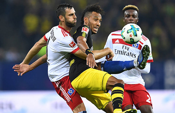 Mavraj und Jung bearbeiteten Dortmunds Top-Torjäger Aubameyang leidenschaftlich, dennoch konnte der BVB-Star mit seinem 2:0 für die Vorentscheidung sorgen.