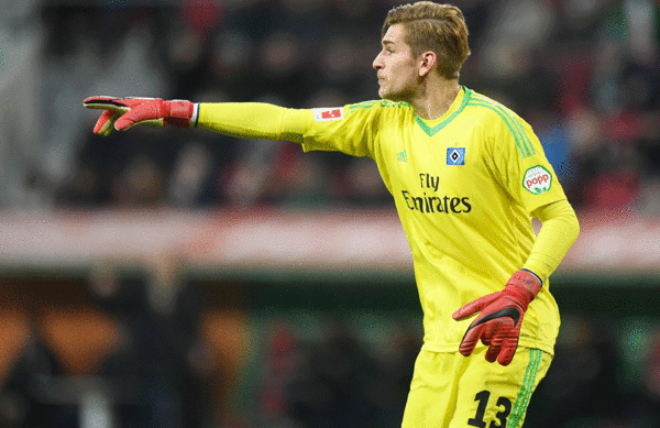 Julian Pollersbeck couldn’t do anything about Augsburg’s goal as his Bundesliga debut ended in defeat