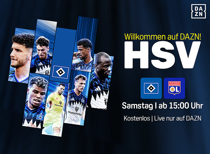 DAZN überträgt Testspiel zwischen dem HSV und Olympique Lyon