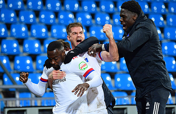Khaled Narey's 89th-minute hammer ended the game as a contest, sparking jubilant celebrations from the whole squad.
