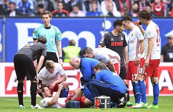 Nicolai Müller erzielte die Führung für den HSV, musste später aber mit einer Knieverletzung ausgewechselt werden.