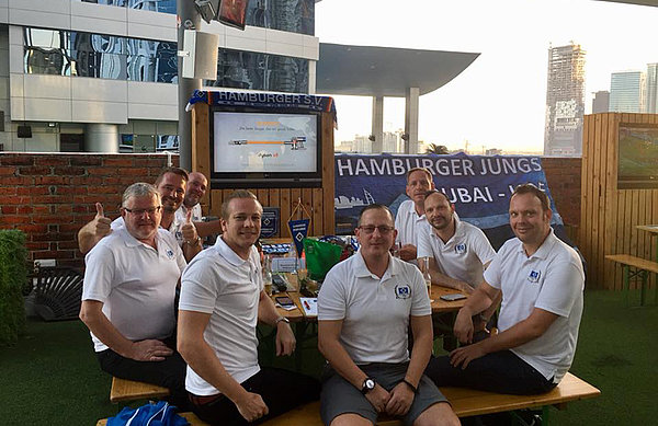 The Garden on 8 pub in Dubai has become the club's chosen watering hole, providing a screen and area for the club to enjoy the HSV games in peace.