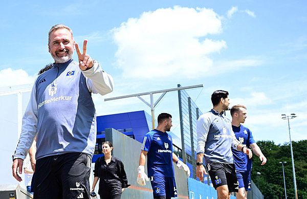 Tim Walter was back in his element on the training ground and happy to be able to get underway working with the team.