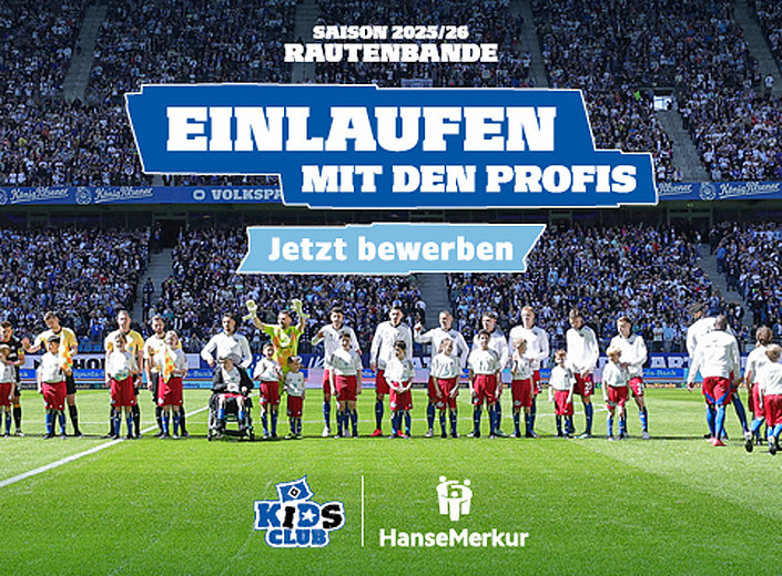 Die HSV-Rautenbande: Einlaufen mit den HSV-Profis