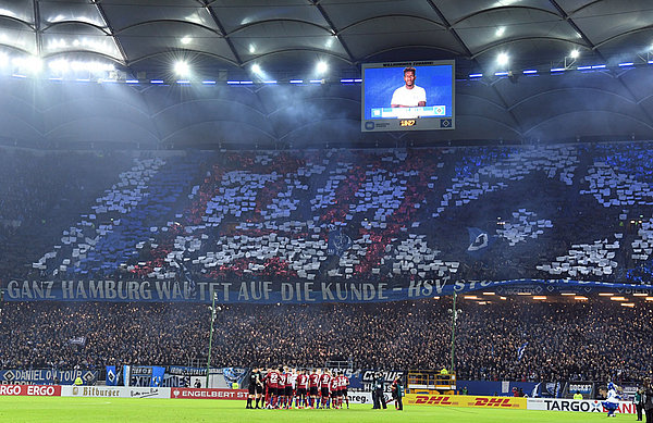 HSV fans put together a spectacular Tifo at the last DFB-Pokal home game. Players can count on a similar reception during the semi-final against Leipzig. 