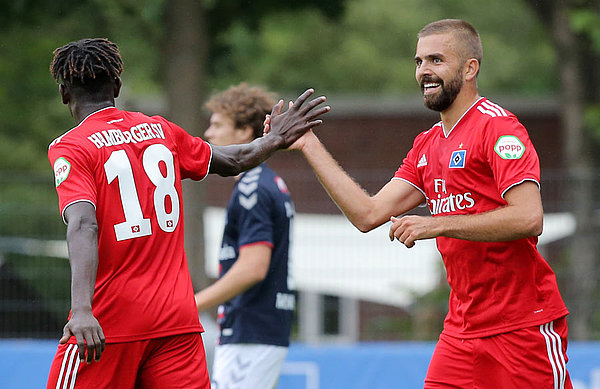 Both of HSV' scorers: Bakery Jatta and Lukas Hinterseer made turned the game around after trailing 1-0