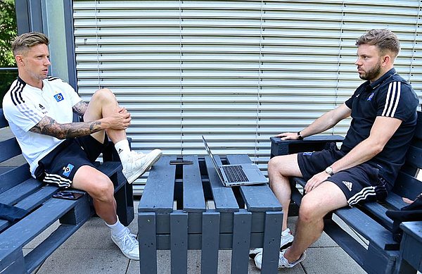 Tauschten sich rund 30 Minuten zu den relevanten Kittel- und HSV-Themen aus: Sonny Kittel (l.) und Redakteur Fabian Maltzan. Sonny Kittel und Fabian Maltzan