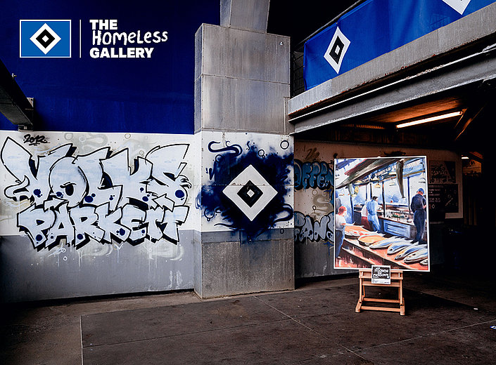„The Homeless Gallery“ war im Volksparkstadion