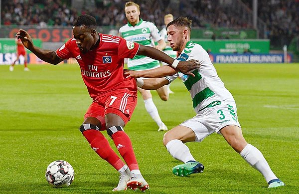 The first half was a battle. Khaled Narey was also involved in numerous tackles against his former employers.