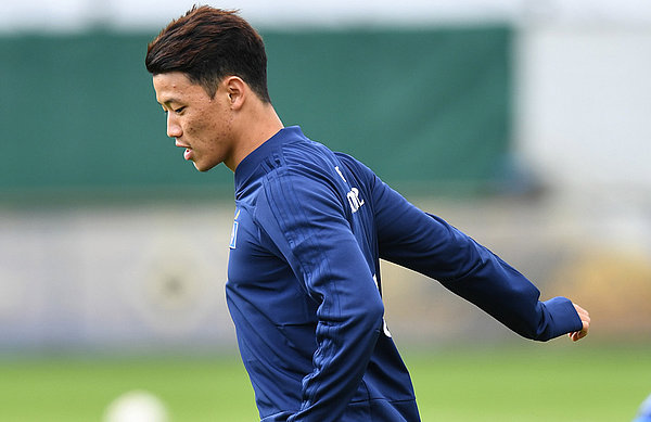 Hwang sprintet im Training.
