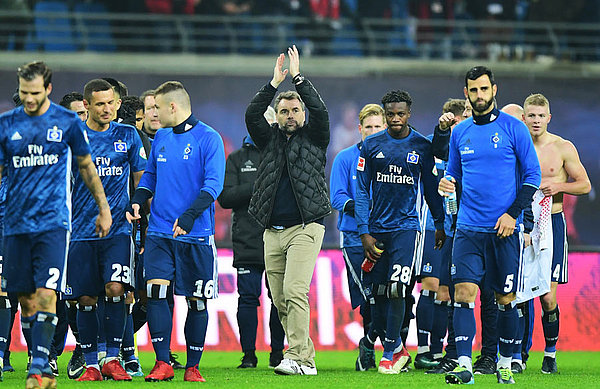 Successful debut: Bernd Hollerbach oversaw his new Hamburger SV team gain a crucial point away in Leipzig last time out. 