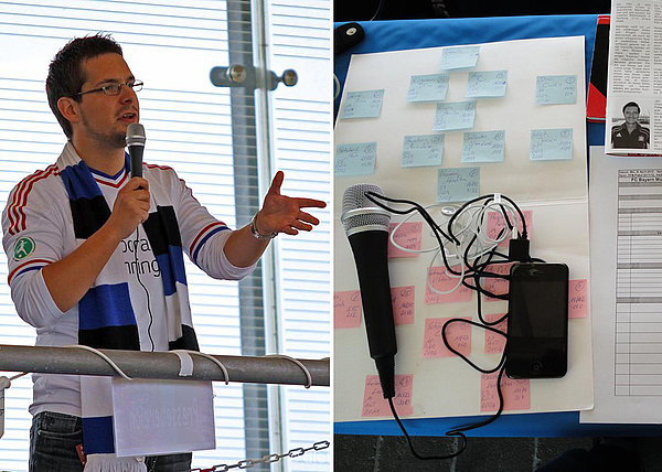 Vor 13 Jahren beim letzten Halbfinale der HSV-Frauen voll auf Ballhöhe: Reporter Danny Fritz. (Fotos: Karsten Schulz) 