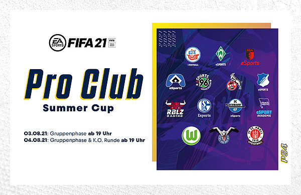Insgesamt 14 Clubs aus der 1. und 2. Bundesliga gehen beim Pro Club Summer Cup an den Start.