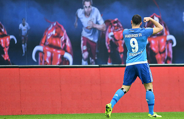 Papadoupoulos bejubelt seinen Treffer zum 1:0 gegen RB Leipzig.
