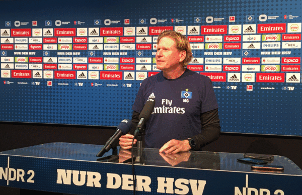 Trainer Markus Gisdol stand am Sonnabend den Medienvertretern Rede und Antwort