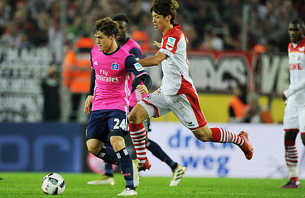 Sakai in action against Cologne.