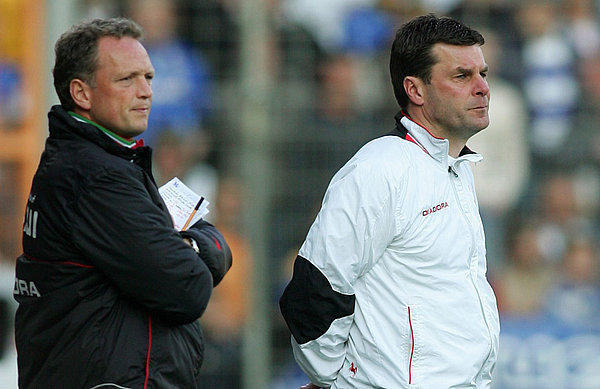Dirk Bremser and Dieter Hecking have been working with each other for nigh on two decades, pictured here in 2007 during their spell with Hannover 96.
