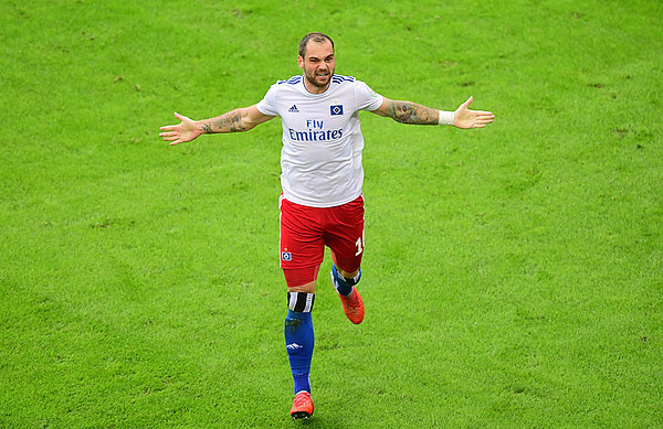 Hat-trick hero Lasogga scored all three goals inside eight minutes and 26 seconds Hat-trick hero Lasogga scored all three goals inside eight minutes and 26 seconds