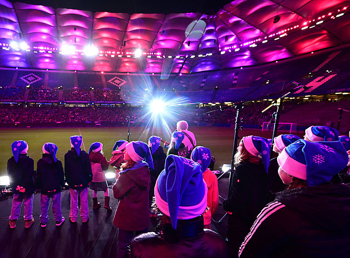 Festliche Weihnachtsstimmung im Volksparkstadion
