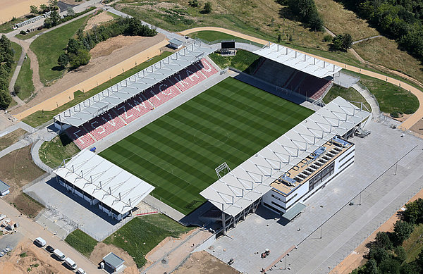 Luftbildaufnahme vom neuen "Stadion Zwickau".