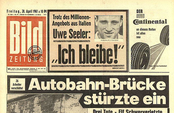 Bild titelte 1961: Uwe Seeler: "Ich bleibe!" Auszug aus der Bild-Zeitung 1961.