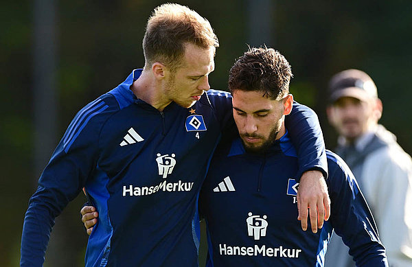 Bereit für seinen Einsatz: Kapitän Sebastian Schonlau, hier an der Seite von Vize-Kapitän Ludovit Reis. Bereit für seinen Einsatz: Kapitän Sebastian Schonlau, hier an der Seite von Vize-Kapitän Ludovit Reis.