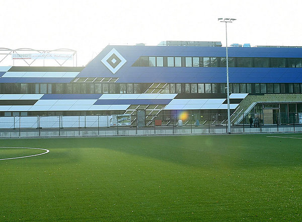 Außenblick auf den HSV-Campus. 