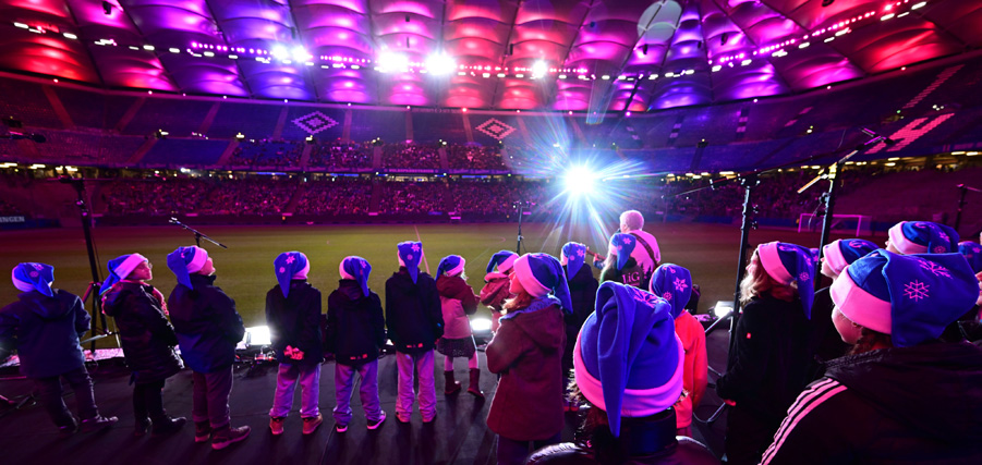 Festliche Weihnachtsstimmung im Volksparkstadion