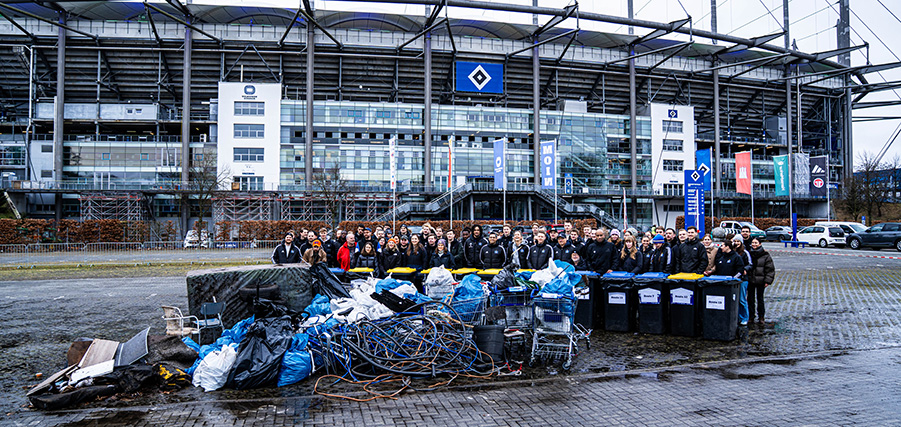 HSV unterstützt Aktion "Hamburg räumt auf!"